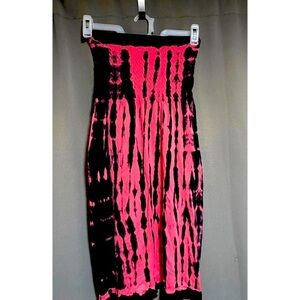 Exist Tie Dye Beach dress one size Pink and black boho vacation